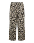 Hose 7/8 mit Blumenprint in Schwarz
