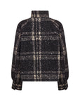 Jacke mit Karodruck & hohem Kragen
