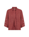Bluse mit markanten Knopdetails in Blutrot
