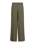 Hose mit weitem Bein und glatter Textur in Olive