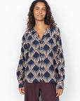 Edle Bluse mit Muschelprint