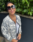 Jacke mit botanischem Druck