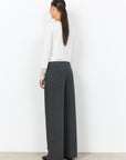 feine Hose mit weitem Beinschnitt in Anthrazit
