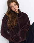 Plus Size Kuscheljacke in Dunkelbraun
