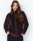 Plus Size Kuscheljacke in Dunkelbraun