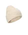 Gerippte Woll-Mütze in beige-meliert