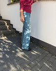 Y33 Mittelblaue Wide Leg Jeans High Waist