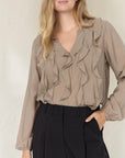 Plus Size Bluse mit Rüschendetails
