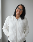 Jacke mit Wellenoptik in Weiß