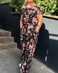 Hose mit zartem Blumendruck