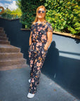 Hose mit zartem Blumendruck