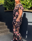 Hose mit zartem Blumendruck