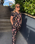 Hose mit zartem Blumendruck