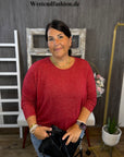 Pullover in Rot meliert