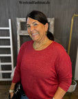 Pullover in Rot meliert