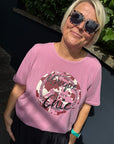 Plus Size Shirt mit Print in Rosa
