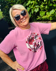 Plus Size Shirt mit Print in Rosa