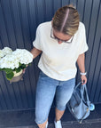 Capri Jeans in Mittelblau