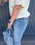 Capri Jeans in Mittelblau