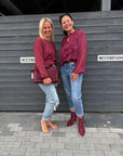 Schicke Bluse mit eleganten Fransen in Bordeaux