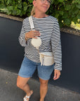 Jeans Bermuda Shorts mit Gürtel