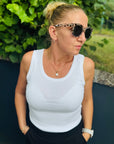 Basic Top aus Baumwolle in Weiß