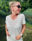 Shirt mit Glitzer und Streifen