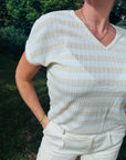 Shirt mit Glitzer und Streifen
