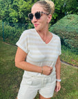 Shirt mit Glitzer und Streifen