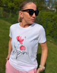 Shirt mit Blumenprint in weiß