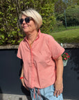 Bluse gestreift mit schickem Bindedetail