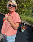 Bluse gestreift mit schickem Bindedetail