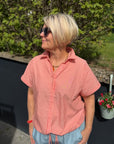 Bluse gestreift mit schickem Bindedetail