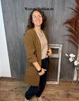 Strickjacke lang in Toffee