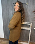 Strickjacke lang in Toffee