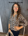 Langarmshirt Braun mit Muster