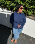 Pullover mit hohem Ausschnitt in tollem Blauton