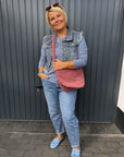 Stretch Mom Jeans mit Herzchen