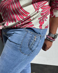 Karostar Jeans mit Knopfleiste