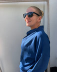 Pullover mit locker fallendem Ausschnitt in Blau