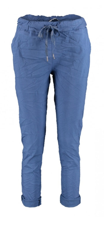 Jogg Pants mit Glitzer-Bändel in jeansblau