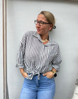 gestreifte Bluse aus Viskose in 3 Farben