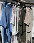 Plus Size Set mit Streifen in Krepp-Optik