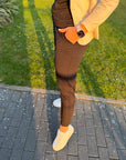 Hose mit Rüschendetails in Dunkelblau