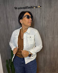 Jeansjacke in Weiß
