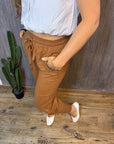 Leinenhose in Braun
