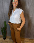 Leinenhose in Braun
