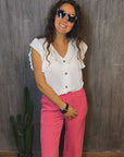 Hose mit elastischem Bund in Rose