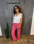 Hose mit elastischem Bund in Rose