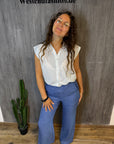 Hose mit elastischem Bund in Blau